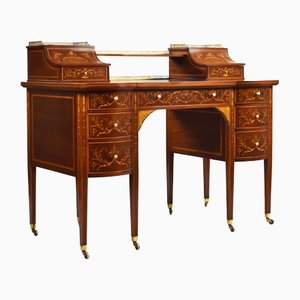 Viktorianischer englischer Schreibtisch mit Intarsien, 19. Jh