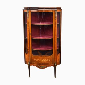 French Style Bowfronted Corner Display Cabinet