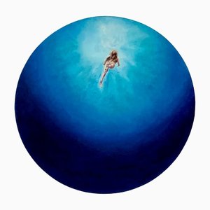 Anastasia Gklava, Terciopelo azul, 2021, óleo sobre lienzo
