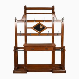 19th Century Victorian Arts & Crafts Oak Hallstand