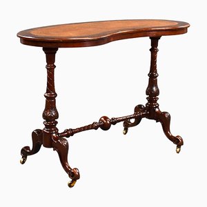 19th Century Victorian English Burr Walnut Writing Table