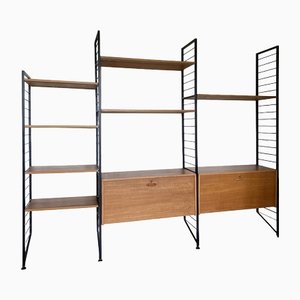 Mid-Century Ladderax Shelving System in Teak with Cabinets from Staples, 1960s