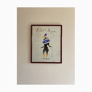 Poster del Festival di Avignone con acquarello di Yannis Kokkos, Francia, 1987