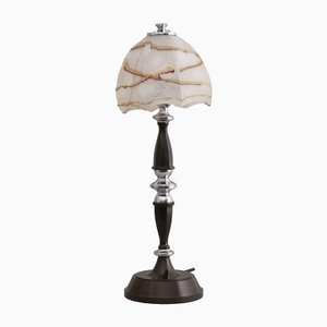 Lampada da tavolo Art Déco in bachelite e metallo cromato, Regno Unito, anni '30