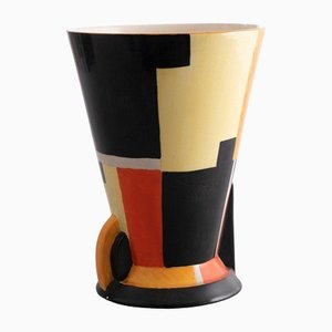 Große Art Deco Vase von Enoch Bolton für Crown Devon, Großbritannien, 1930er