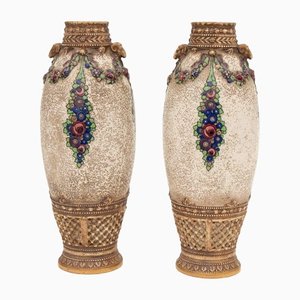 Austrian Secessionist Vases by Ernst Wahliss, 1920, Set of 2