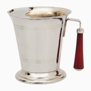 Art Deco Water Pitcher in Chrome and Bakelite by Glo Hill Canada, 1940s