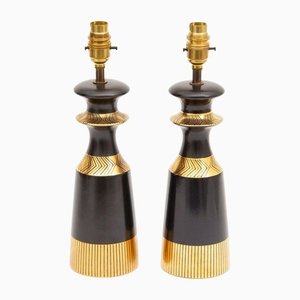 Mid-Century Tischlampen von Crown Devon, 1950, 2er Set