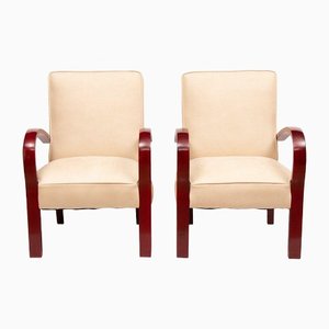 Set of French Art Deco Armchairs in Bentwood, 1930