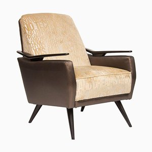 Italienischer Mid-Century Sessel mit Stoffbezug, 1960er