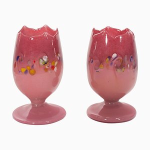 Schottische Art Deco Tulip Form Vasart Glas Tischlampen, 1930er, 2er Set