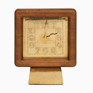 Reloj Mid-Century de madera de teca