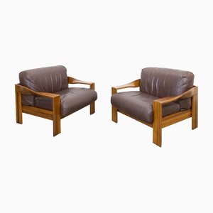 Leather Armchairs from Mobil Girgi, 1970s, Set of 2