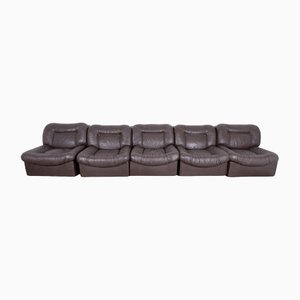 Modular Panarea Leather Sofa, 1970s, Set of 5