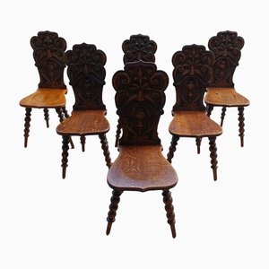 Antique Wilhelminian Style Chairs, Set of 6