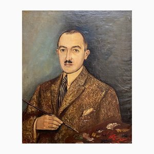 V. Marendaz, Porträt eines Malers in Kostüm, 1920, Öl auf Leinwand, Gerahmt