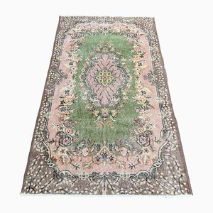 Tapis Usak Vintage Vert et Rose