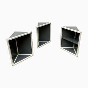 Postmodern Profilsystem Corner Cabinets by Elmar Flötotto for Flötotto, Germany, 1980s, Set of 3