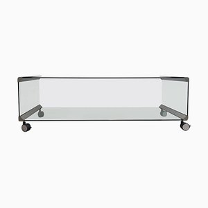 Table Basse en Chrome et Verre par Pierangelo Galotti pour Galotti & Radice, 1975