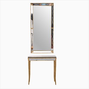Console Table & Trumeau Mirror, Sweden, 1960s, Set of 2