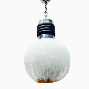Große Murano Glaskugel Lampe von Mazzega, 1960er