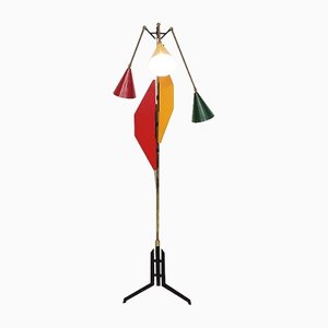 Colorful Italian Floor Lamp in the Style of Arredoluce, 1960s
