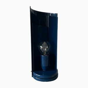 Lámpara de mesa italiana Mid-Century moderna en azul oscuro, años 60