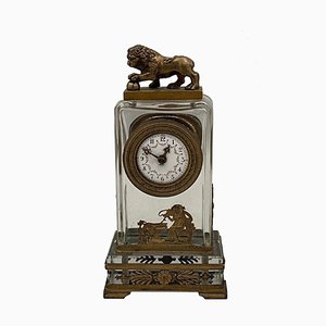 19th Century Crystal Mount Bronze Pendulum Clock