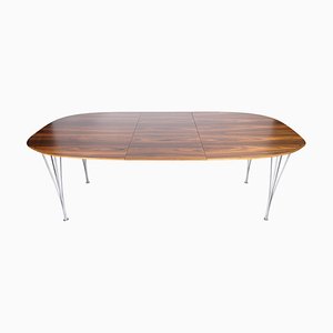 Mesa de comedor de palisandro atribuida a Piet Hein & Bruno Mathsson para Fritz Hansen, años 60