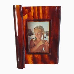 Faux Tortoise Acrylic Glass Picture Frame, Italy, 1970s