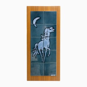 Tiles Horse Under the Moon Mid-Century, France, 1970s
