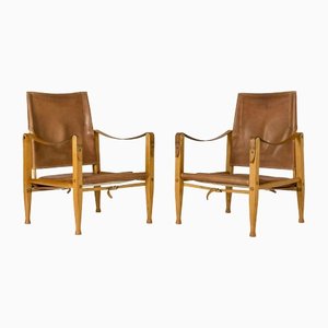 Set of Vintage Safari Armchairs by Kaare Klint, 1960s