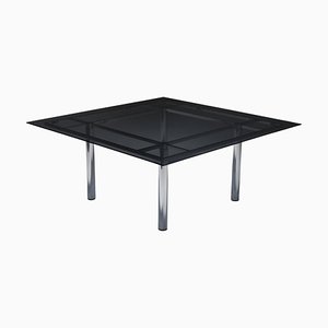 Large Square Chrome Dining Table attributed to Scarpa for Knoll International, 1970s