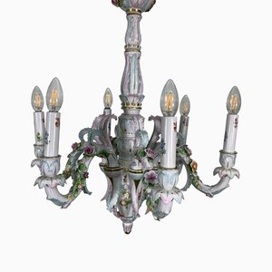 Porcelain Chandelier from the Plaue Manufactory, 1970s