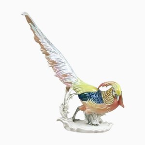 Golden Pheasant Porcelain Figurine by F. Karl Ens, Germany, 1920s