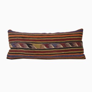 Turkish Red Striped Kilim Lumbar Cushion Cover, 2010s