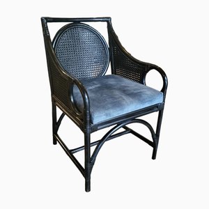 English Cane and Mesh Armchair