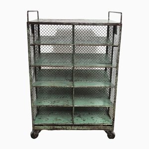 Industrial Double Sided Shoe Cabinet, 1950s