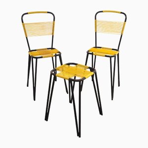 Spaghetti Chairs and Stool, 1950s, Set of 3