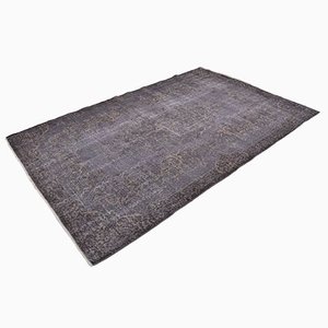 Dark Gray Faded Oushak Decor Rug