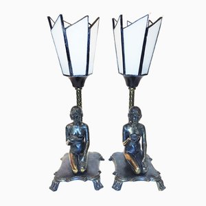 Art Deco Lampe, 2er Set