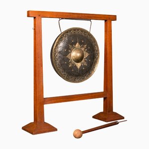 Großer antiker englischer edwardianischer Gong, 1890er
