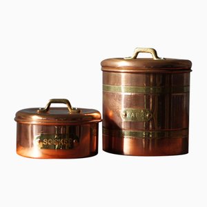 Swedish Copper Containers, Set of 2