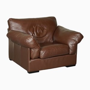 Java Brown Leather Armchair from John Lewis