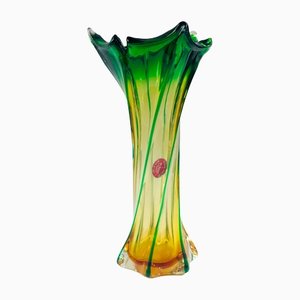 Large Mid-Century Murano Glass Twisted Vase, Italy, 1960s