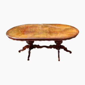Italian Mahogany Dining Table with Carved Base, 1960s