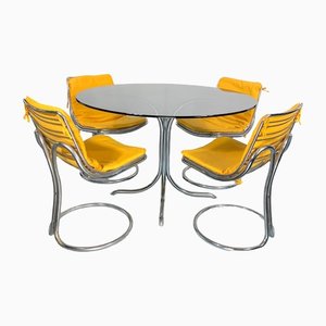 Table et Chaises Space Age Vintage dans le style de Gastone Rinaldi, 1960s, Set de 5