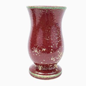 Burgundy-Green Ceramic Vase