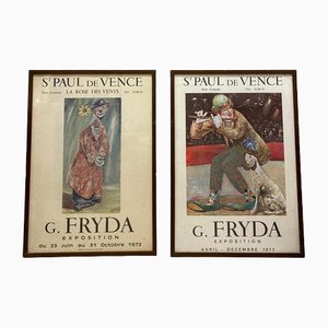 Saint Paul de Vence Exhibition Posters by Giuseppe Fryda, 1972-3, Framed, Set of 2