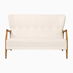 Vintage Scandinavian Sofa with Faux Lamb, 1960s
